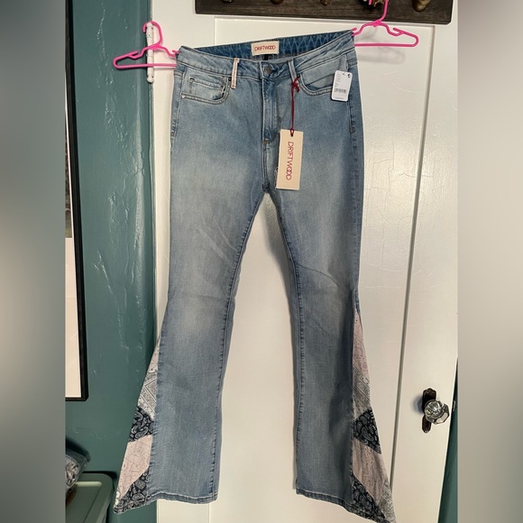 Driftwood x Free People Farrah Patchwork Flare Jeans Sz 27 NWT Bandana Fabric - Picture 7 of 15